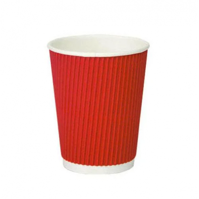 Стакани гофровані Ripple червоні 180 мл 30 штук Стакани гофровані Ripple червоні 180 мл 30 штук