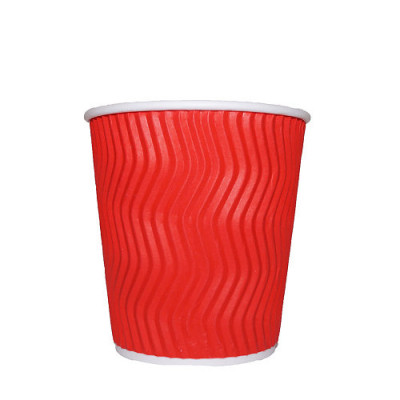 Стаканы гофрированные Ripple Wave красные 110 мл 30 штук Стаканы гофрированные Ripple Wave красные 110 мл 30 штук