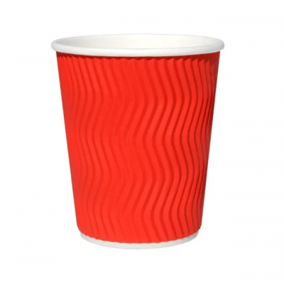 Стакани гофровані Ripple Wave червоні 350 мл 30 штук Стакани гофровані Ripple Wave червоні 350 мл 30 штук