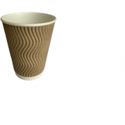 Стакан гофрированный 250 мл двухслойный бурый Евро 30 штук
