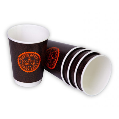 Стакан паперовий 425 мл двошаровий кольоровий 25 штук Стакан паперовий 425 мл двошаровий кольоровий 25 штук