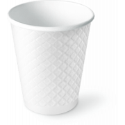 Стакан паперовий 330 мл двошаровий білий з тисненням 50 штук