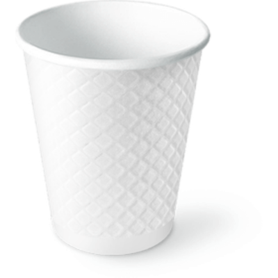 Стакан бумажный 425 мл двухслойный белый с тиснением 50 штук Стакан бумажный 425 мл двухслойный белый с тиснением 50 штук