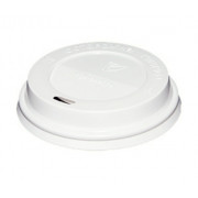 Кришка біла для склянки об'ємом 250 мл діаметр 75 мм 50 штук