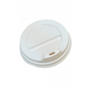 Кришка для паперових стаканчиків 175 мл біла діаметр 70 мм 50 штук