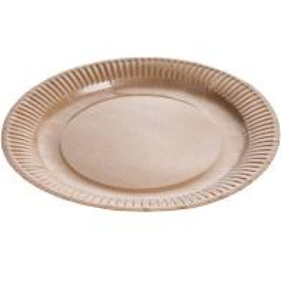 Тарелка круглая крафт 23 см ламинированная 1уп/100 шт Тарелка круглая крафт 23 см ламинированная 1уп/100 шт