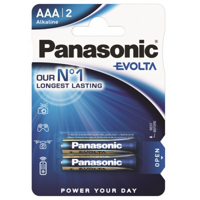 Батарейка Panasonic EVOLTA щелочная AAА блистер 2 штуки Батарейка Panasonic EVOLTA щелочная AAА блистер 2 штуки