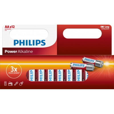 Батарейка Philips Power Alkaline AA лужна блістер 12 штук Батарейка Philips Power Alkaline AA лужна блістер 12 штук