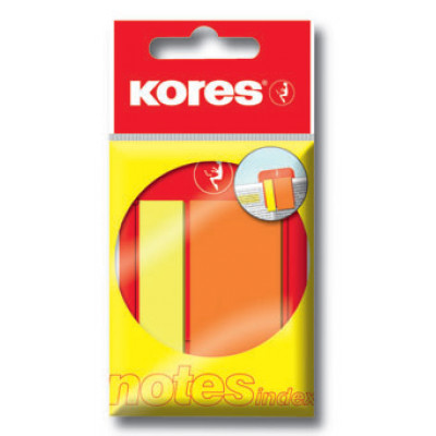 Закладки з клейким шаром 12х45 мм + 25х45 мм Kores напівпрозорі жовті, помаранчеві 2х25 штук Закладки з клейким шаром 12х45 мм + 25х45 мм Kores напівпрозорі жовті, помаранчеві 2х25 штук