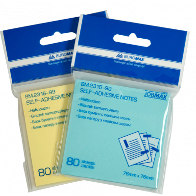 Блок для нотаток 76х76 мм 80 аркушів Buromax JOBMAX асорті Блок для нотаток 76х76 мм 80 аркушів Buromax JOBMAX асорті