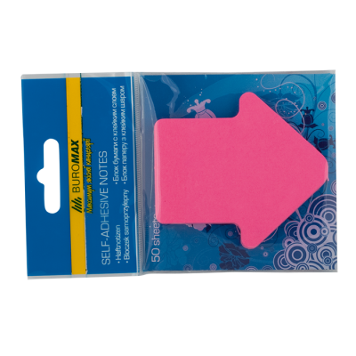 Блок для нотаток Стрілка 50 аркушів асорті неон Buromax Блок для нотаток Стрілка 50 аркушів асорті неон Buromax