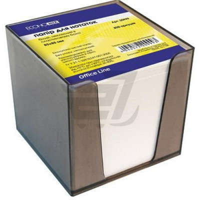 Папір для нотаток у пластиковій підставці білий 85х85 мм 800 аркушів Economix Папір для нотаток у пластиковій підставці білий 85х85 мм 800 аркушів Economix