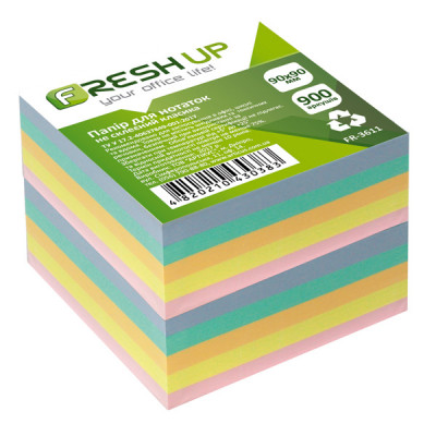 Блок бумаги для заметок «Микс» 90 х 90 900 листов не проклееный Блок бумаги для заметок «Микс» 90 х 90 900 листов не проклееный