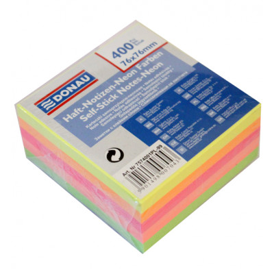 Блок паперу для нотаток неон асорті 76х76 мм 400 аркушів Donau Блок паперу для нотаток неон асорті 76х76 мм 400 аркушів Donau