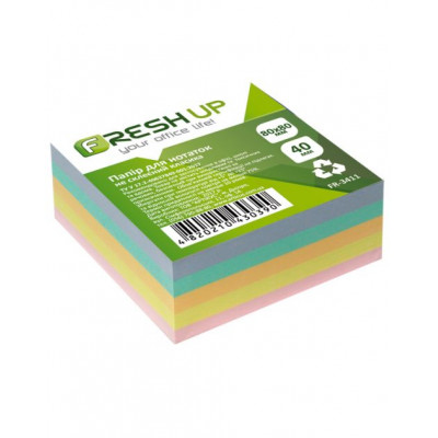 Блок паперу для нотаток 80х80 мм клеєний класика Fresh Up Блок паперу для нотаток 80х80 мм клеєний класика Fresh Up