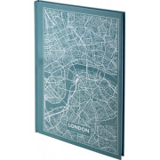 Книга записная Maps London бирюзовый с твердой обложкой в клетку А4 96 листов AXENT