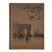 Тетрадь на пружине Buromax KRAFT А4 96 листов клетка перфорация и отверстия для архивации