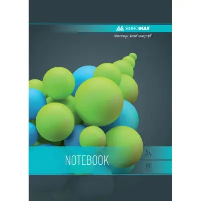 Тетрадь для записей Buromax Sphere A4 80 листов клетка, картонная бирюзовая обложка Тетрадь для записей Buromax Sphere A4 80 листов клетка, картонная бирюзовая обложка