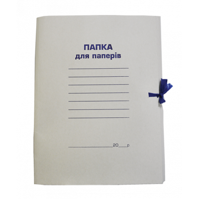 Папка на завя`зках А4, картон 0,35 мм , клеєний клапан Папка на завя`зках А4, картон 0,35 мм , клеєний клапан