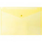 Папка-конверт А4 на кнопке прозрачная желтая