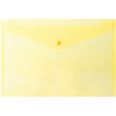 Папка-конверт А4 на кнопке прозрачная желтая Папка-конверт А4 на кнопке прозрачная желтая