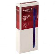 Ручка масляна автоматична Flow синя 0,7 мм з гумовим грипом Axent