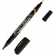 Маркер перманентний двосторонній 0,5-2 мм EU10420 чорний Deli