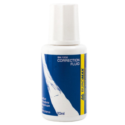 Корректирующая жидкость с кисточкой 20 мл JOBMAX Корректирующая жидкость с кисточкой 20 мл JOBMAX