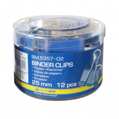 Биндер 25мм, 12шт., туба, синий Buromax (Im) Биндер 25мм, 12шт., туба, синий Buromax (Im)