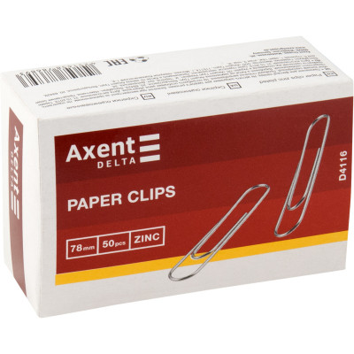Скрепки оцинкованные Axent Delta 78 мм 50 штук Скрепки оцинкованные Axent Delta 78 мм 50 штук