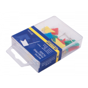 Кнопки-цвяшки BUROMAX кольорові 30 штук прапорці пластикові