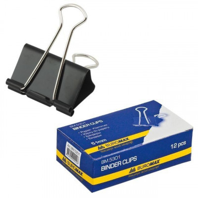 Биндер Buromax 51 мм 12 штук Биндер Buromax 51 мм 12 штук