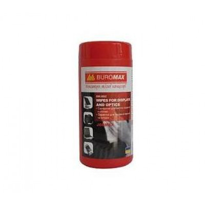 Серветки для чищення екранів, моніторів і оптики вологі 100 штук в тубі Jobmax Серветки для чищення екранів, моніторів і оптики вологі 100 штук в тубі Jobmax