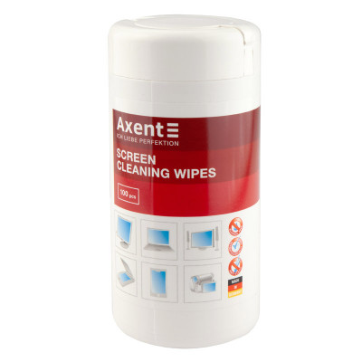 Серветки Axent для екранів вологі 100 штук Серветки Axent для екранів вологі 100 штук