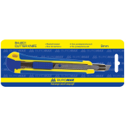 Ніж універсальний 9 мм металевий в пластиковіому корпусі з гумовими вставками