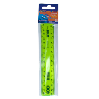 Лінійка пластикова 15см, SMART, тонована, асорті, в блістері Лінійка пластикова 15см, SMART, тонована, асорті, в блістері