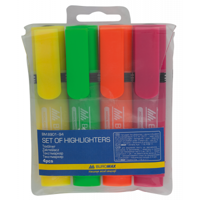 Комплект з 4-х флуор. текст-маркерів Buromax (Im) Комплект з 4-х флуор. текст-маркерів Buromax (Im)