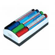 Набір із 4-х маркерів + губка для сухостираємих дошок