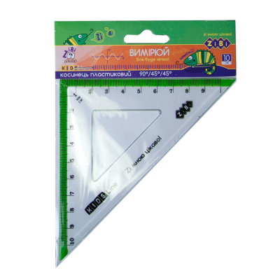 Косинець 100мм, з салатовою смужкою, блістер ZiBi (Im) Косинець 100мм, з салатовою смужкою, блістер ZiBi (Im)