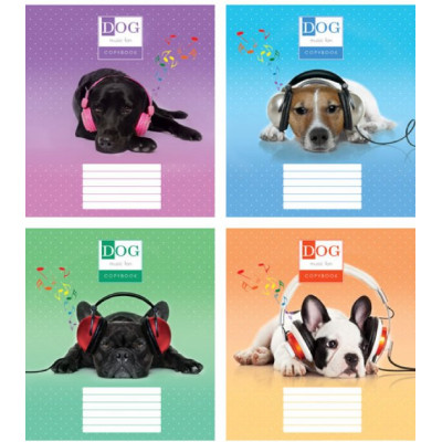 Тетрадь Мечты сбываются Собаки в наушниках B5 клетка 24 листа 4 дизайна Тетрадь Мечты сбываются Собаки в наушниках B5 клетка 24 листа 4 дизайна