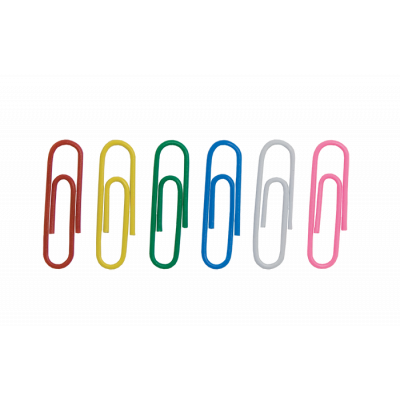 Скрiпки кольорові 28мм, 100 шт., круглі Скрiпки кольорові 28мм, 100 шт., круглі