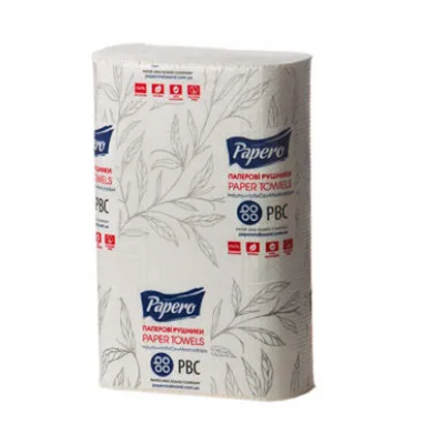 Полотенце целлюлозное Papero V-сложение двухслойное 210х220 мм 150 листов Полотенце целлюлозное Papero V-сложение двухслойное 210х220 мм 150 листов