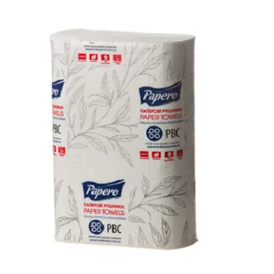 Полотенце целлюлозное Papero V-сложение двухслойное 210х220 мм 160 листов Полотенце целлюлозное Papero V-сложение двухслойное 210х220 мм 160 листов