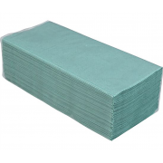 Бумажные полотенца макулатурные V-укладка зеленые 200 листов