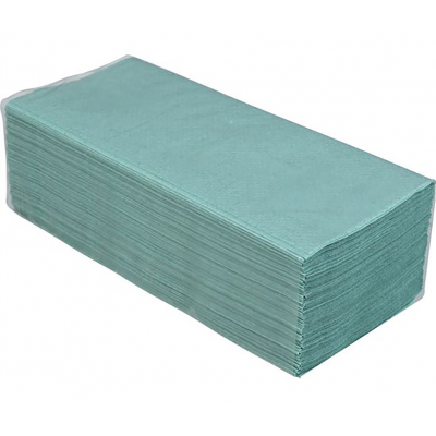 Бумажные полотенца макулатурные V-укладка зеленые 200 листов Бумажные полотенца макулатурные V-укладка зеленые 200 листов