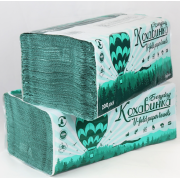 Полотенца бумажные макулатурные зеленые V-cложения 200 листо...