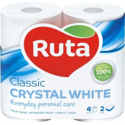 Бумага туалетная Ruta Classic белая двухслойная 4 рулона