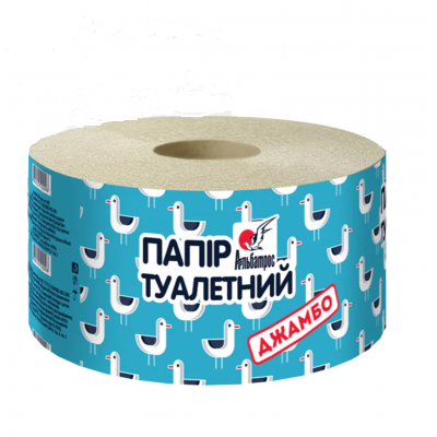 Папір туалетний макулатурний одношаровий Jumbo 120 метрів в рулоні d=19 см упаковка 4 шт. Папір туалетний макулатурний одношаровий Jumbo 120 метрів в рулоні d=19 см упаковка 4 шт.