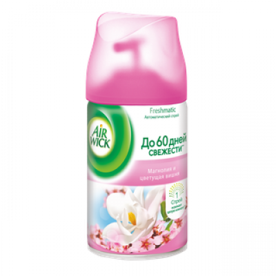 Автоматический освежитель Air Wick Магнолия и цветущая вишня сменный баллон 250 миллилитров Автоматический освежитель Air Wick Магнолия и цветущая вишня сменный баллон 250 миллилитров