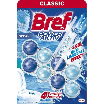 Туалетні блоки Bref Сила Актив Океанська Свіжість 50*2 Туалетні блоки Bref Сила Актив Океанська Свіжість 50*2